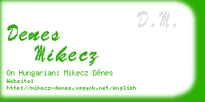 denes mikecz business card