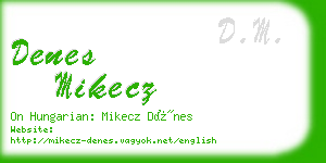 denes mikecz business card